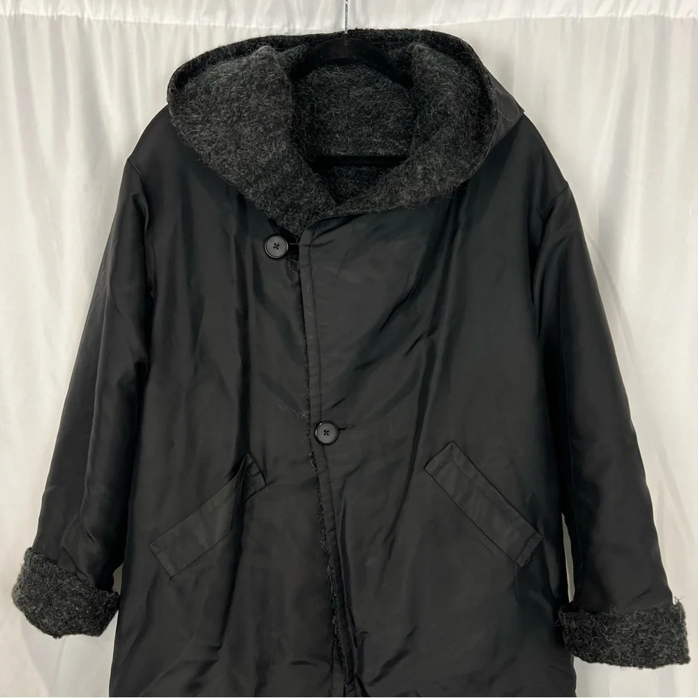 John Caruana Mohair Hooded Jacket Reversible Vintage 80's